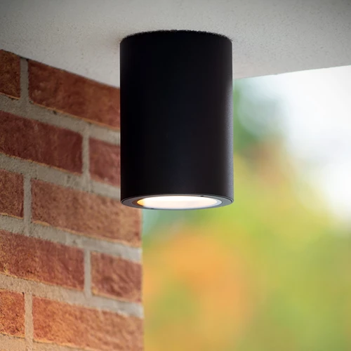 Lucide VOLANTIS - Deckenstrahler Innen/Außen - Ø 10,8 cm - 1xE27 - IP54 - Schwarz - Atmosphäre 1